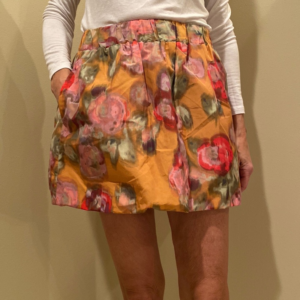 J.Crew cute floral pattern orange skirt 2